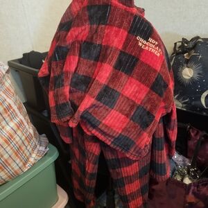 Red and Black Plaid Robe